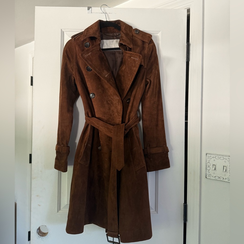 Coach 1941 Lamb Suede Trench Coat
